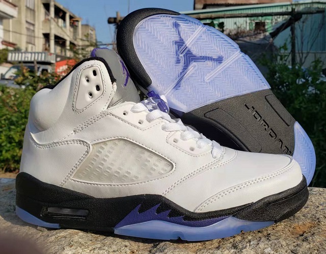 Air Jordan 5 Retro V White Purple